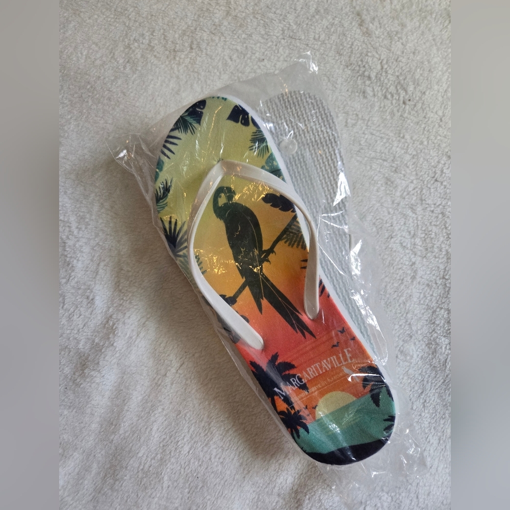 Tropical Parrot Flip Flops